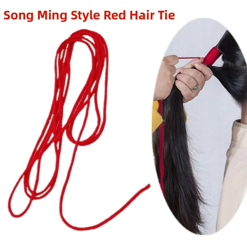 

Красные резинки для волос в китайском традиционном стиле, для фотостудии, в стиле эпохи Сунь Минь, ретро, красные резинки для волос, кольца для волос