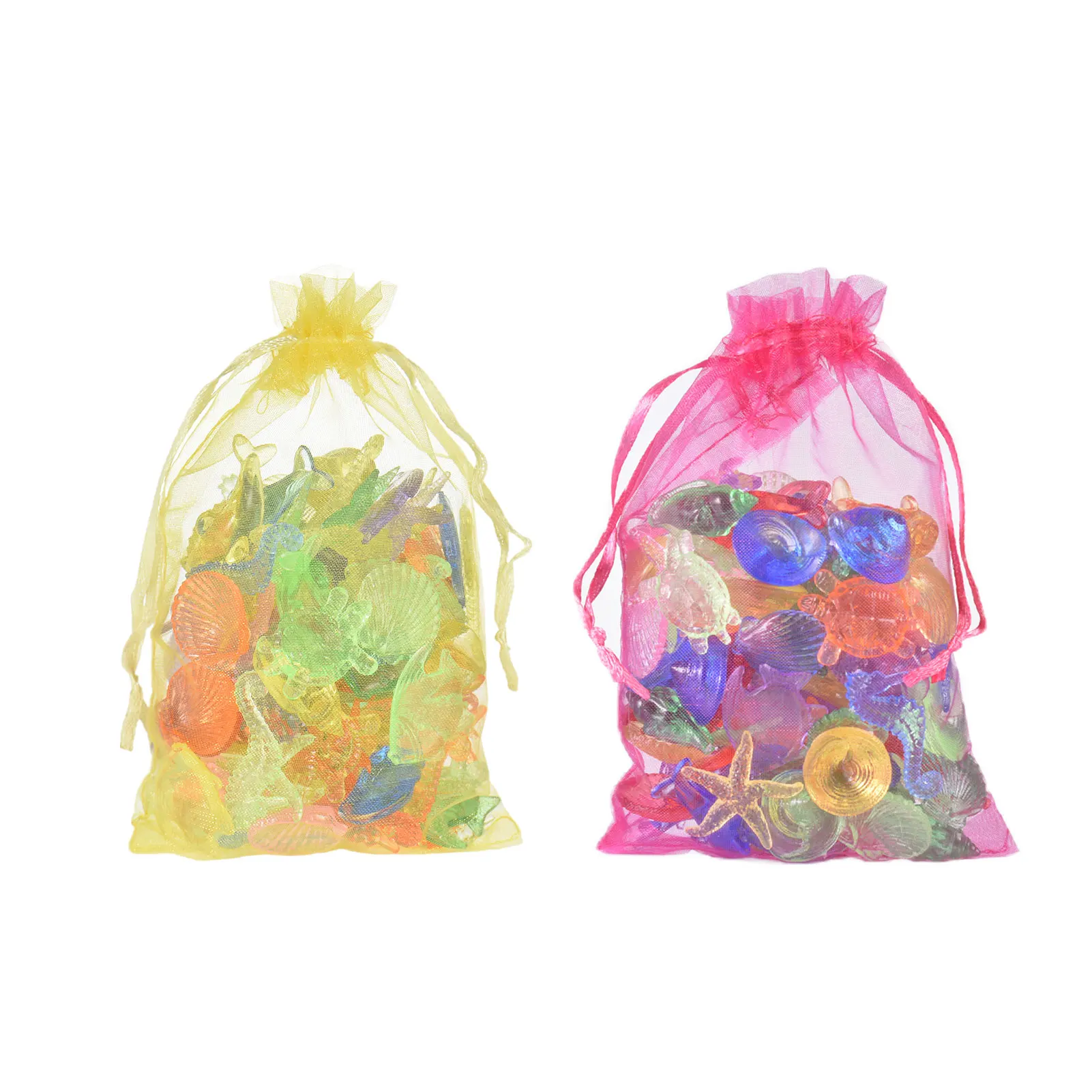 Gemme acriliche trasparenti 100 pezzi Set di animali marini colorati Decorazioni per piscina Estate Nuoto Immersioni Giocattoli Gioielli per bambini Cristallo Esplora Giocattoli