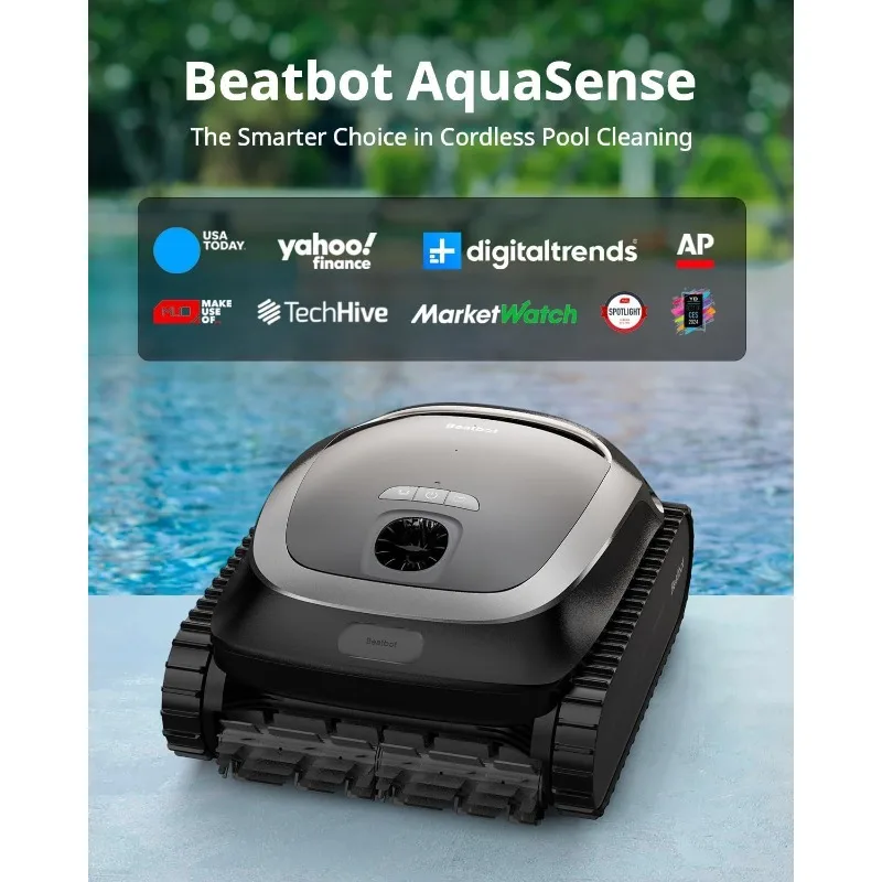 Beatbot AquaSense 무선 로봇식 수영장 진공 청소기 - 지능형 경로 최적화, 바닥, 벽 및 워터라인 청소