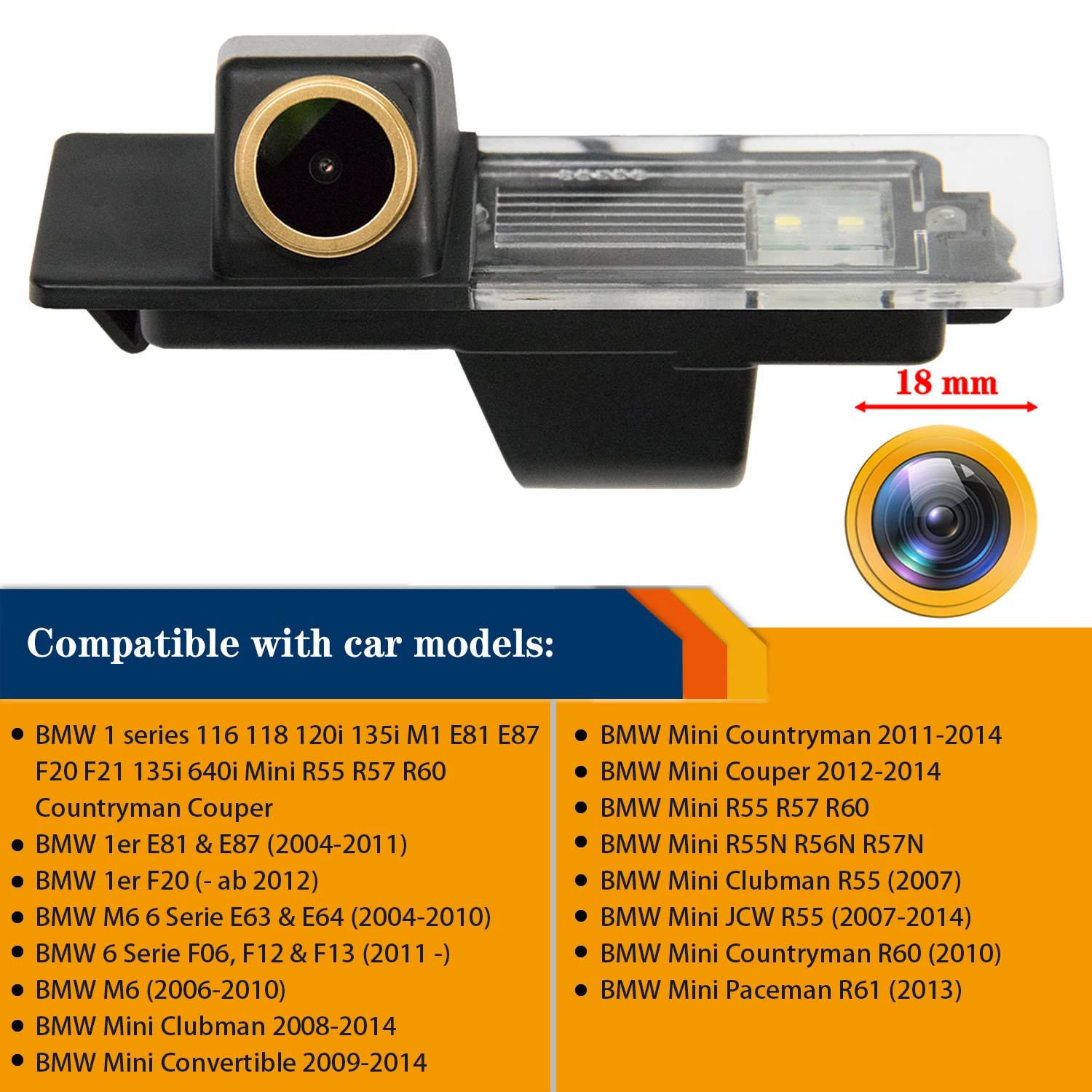 Misayaee Free Filter HD 1280 * 720P Car Rear View Camera for BM W  1 Series 120i E81 E87 F20 135i 640i Mini Countryman Couper