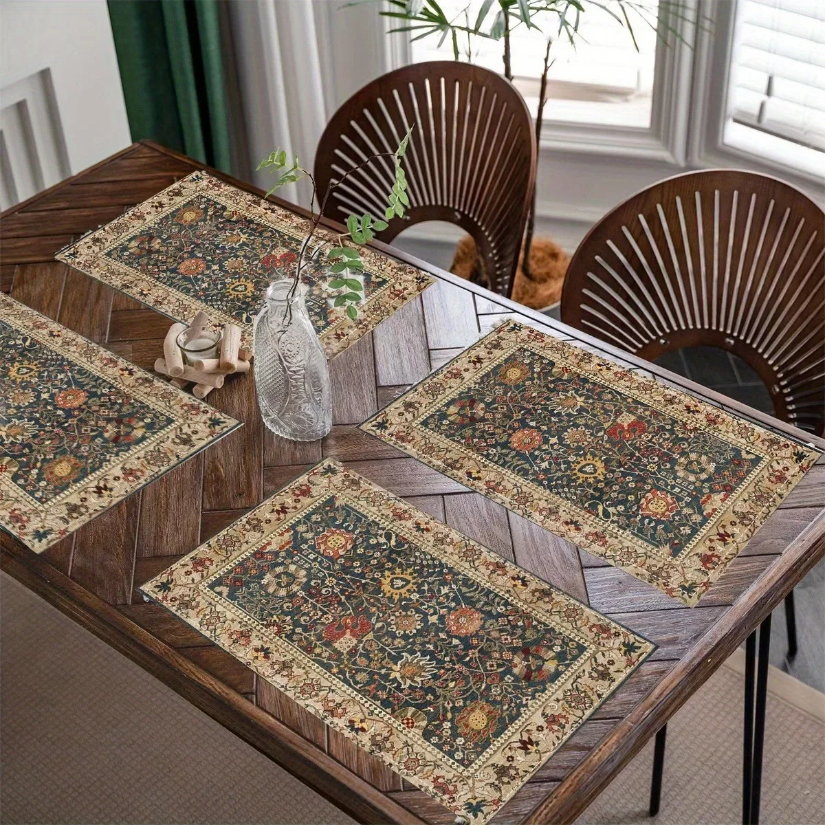 1-Piece Festive Print Placemat, Decorative Table Mat, Universal for Home Kitchen & Party