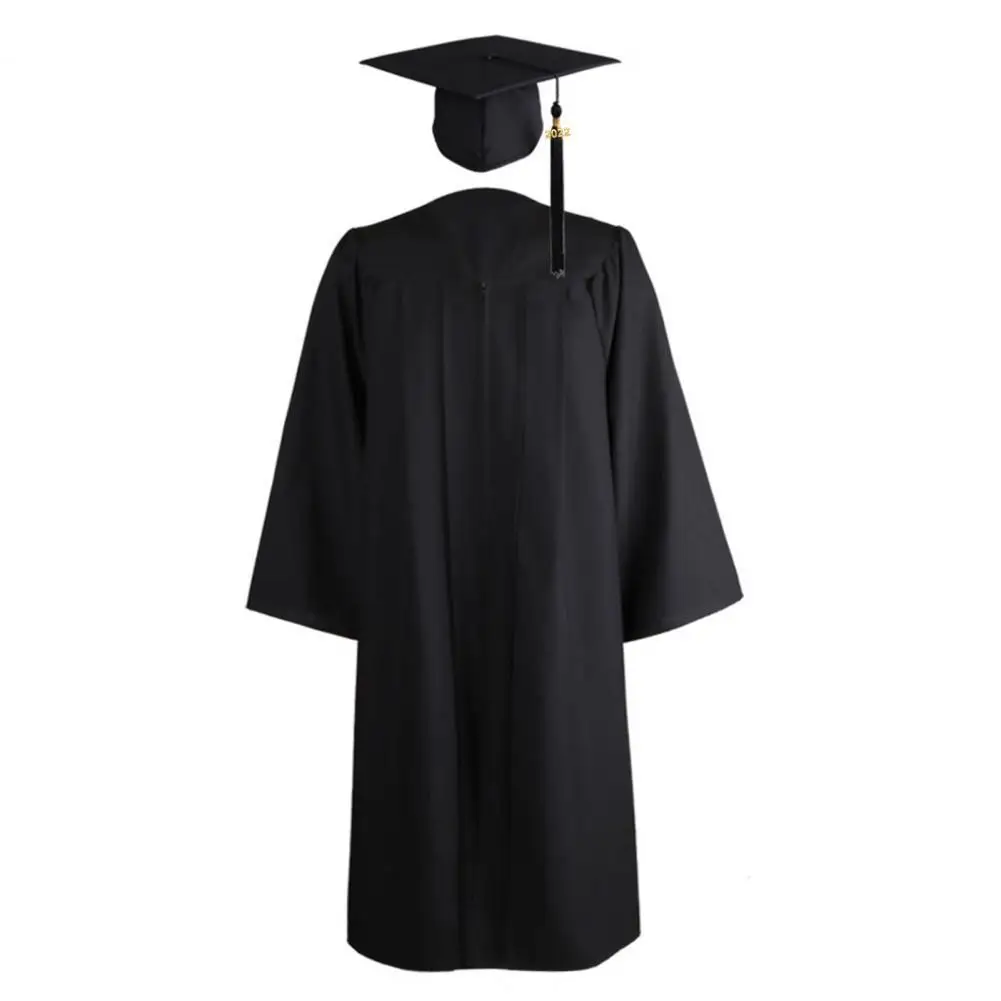 1 zestaw 2022 Graduation Dress Bachelor Cap Unisex University Academic Dress z Graduation Cap mężczyźni kobiety toga studencka zestaw kapeluszy