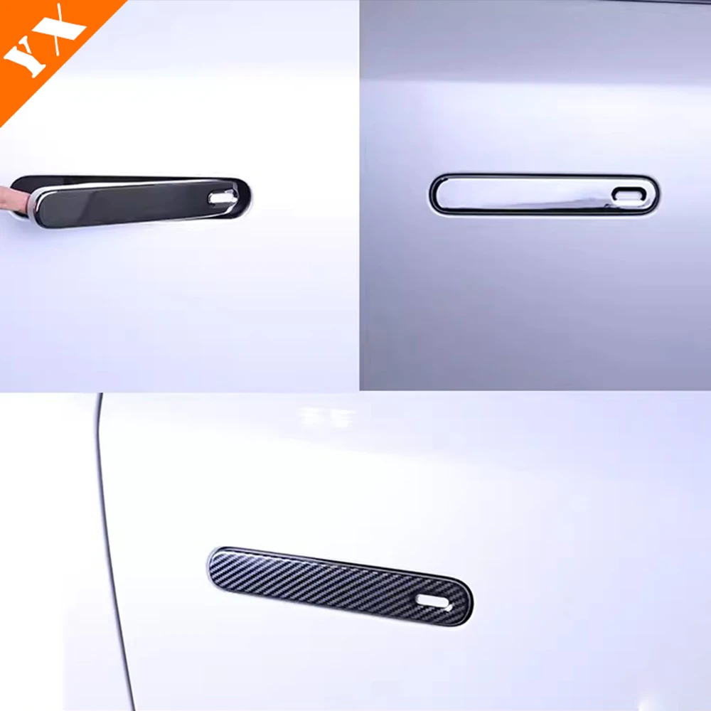 

For xiaopeng G9 Accessories 2024 Carbon Chrome Black Car Side Door Knob Protector Door Handle Frame Anti Scratch Cover Trim