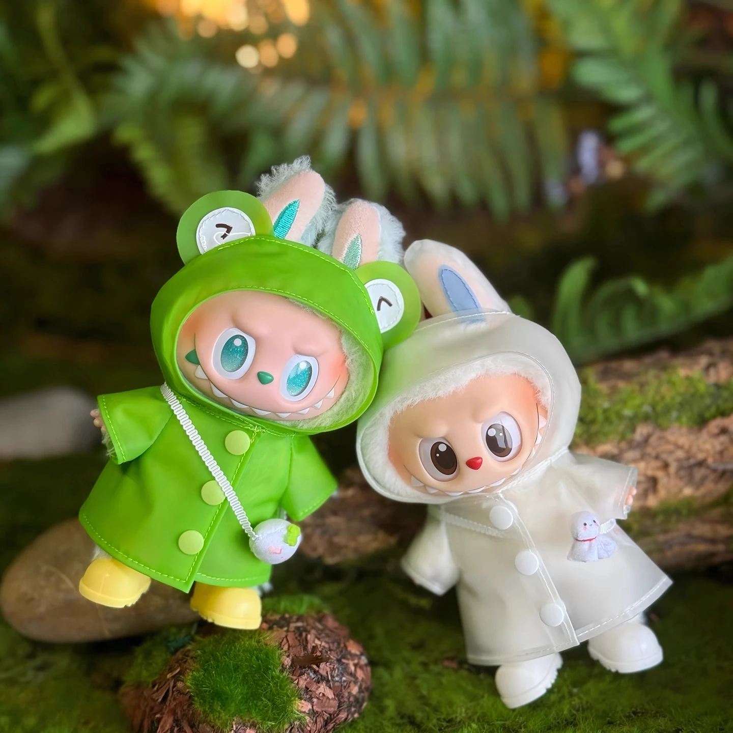 

Для Labubu17 см передняя высокоэнергетическая серия макарон, детская одежда стоячей осанки V1 V3, цветной плащ, комплект