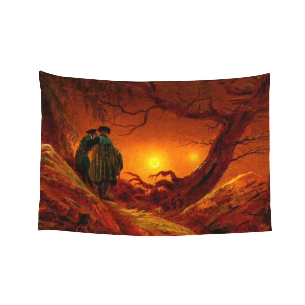 

HD CASPAR DAVID FRIEDRICH - Zwei Mnner in Betrachtung des Mondes 1819 - 1820 Tapestry Decor For Bedroom Tapestry