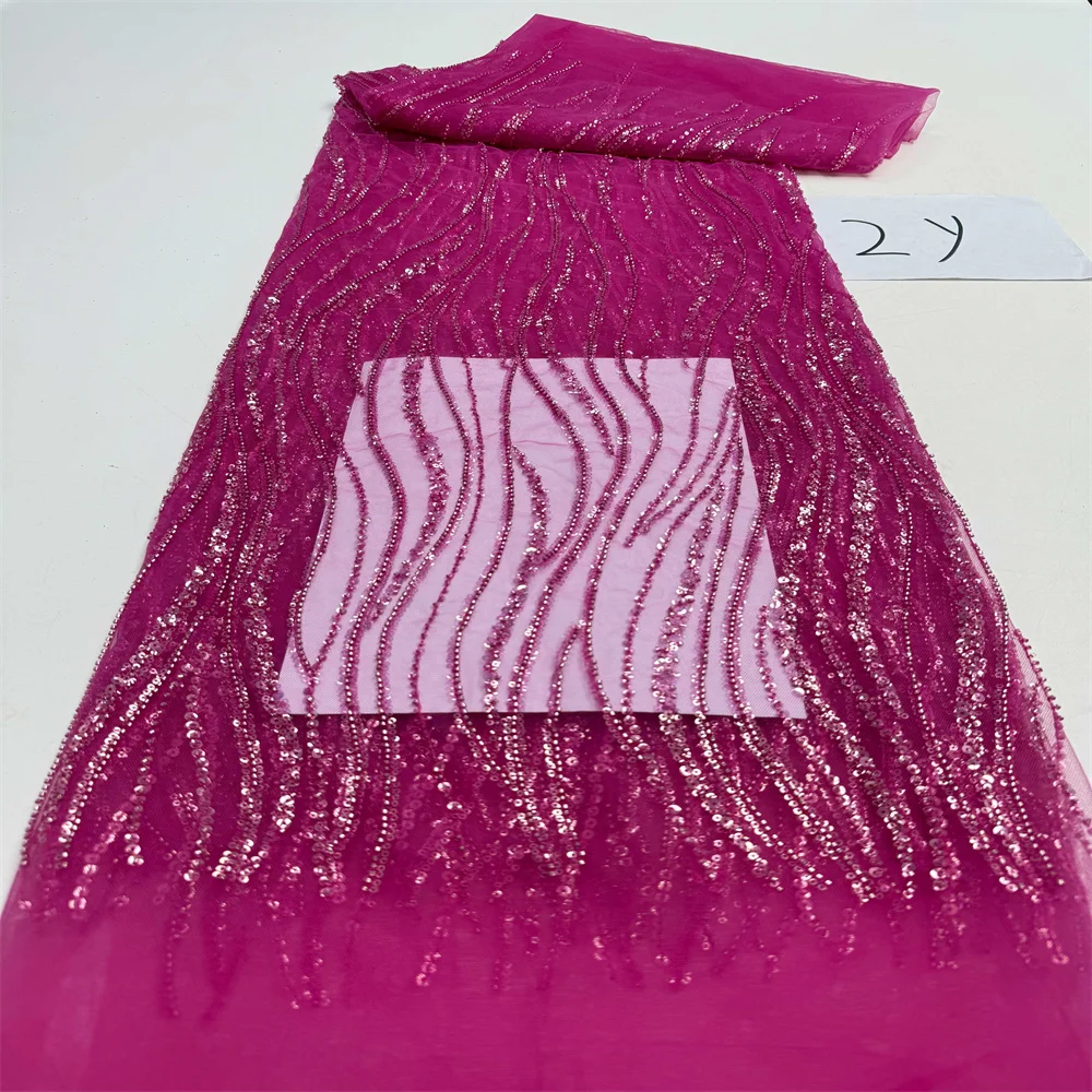 أقمشة الدانتيل الفرنسي جودة عالية الأفريقي مطرز المطرزة النيجيري الترتر تول الدانتيل 2 ياردة لخياطة فساتين الحفلات