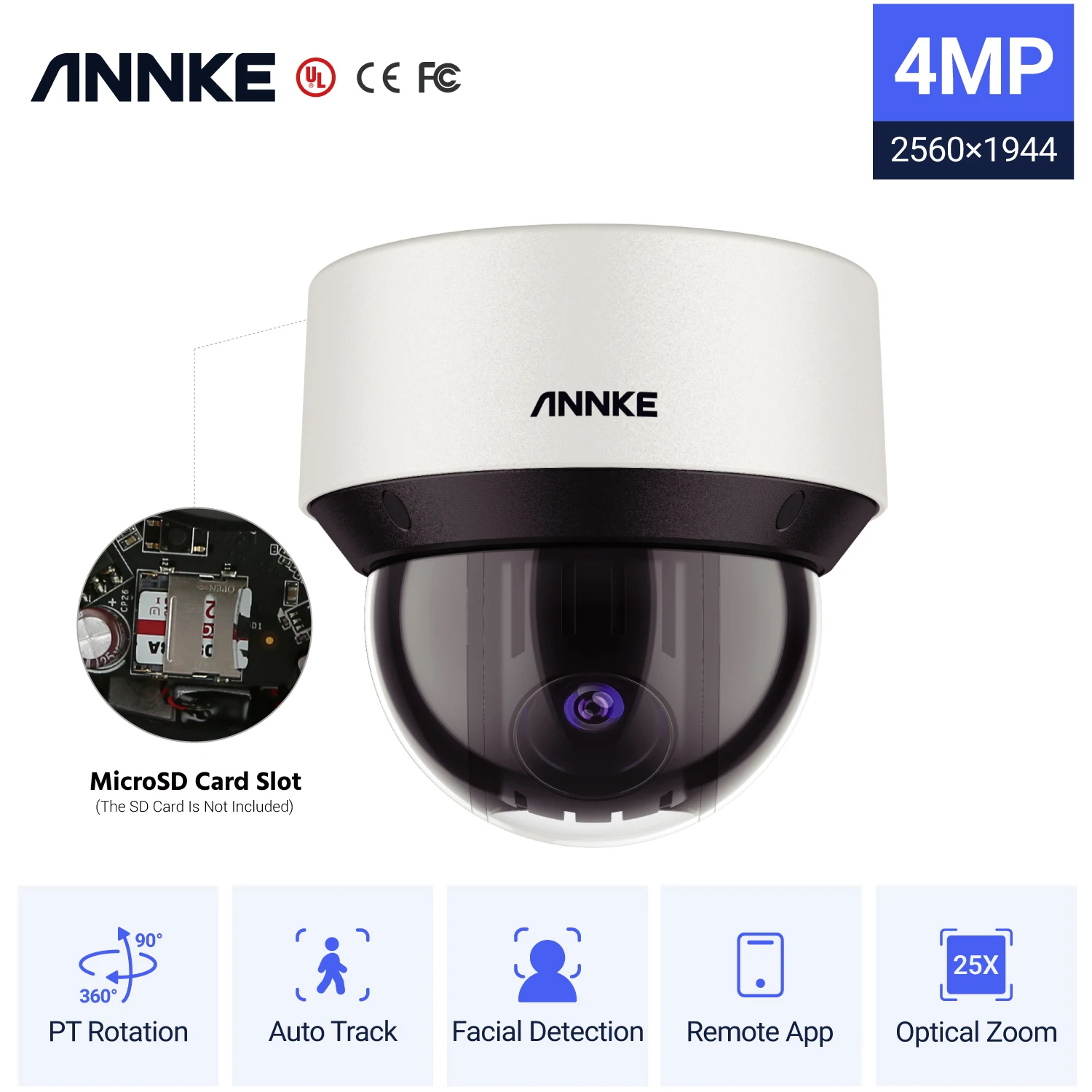 

Камера видеонаблюдения ANNKE CZ500 25x, инфракрасная сетевая PTZ-камера с оптическим зумом, 4 МП, PoE, с ночным видением, IP66