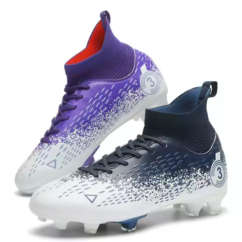 Men's High-Top Soccer Shoes FG/TF Football Boots Chilidren Anti-Slip Grass Training Soccer Cleats Wide Size 31-48 New Arrival