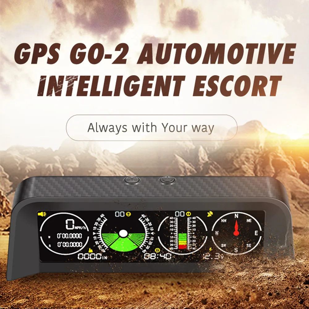 

Rhaxel Car Inclinometer Offroad Clinometer Roll Angle Slope Meter GPS Speedometer with Compass Time Volt Display for Car SUV