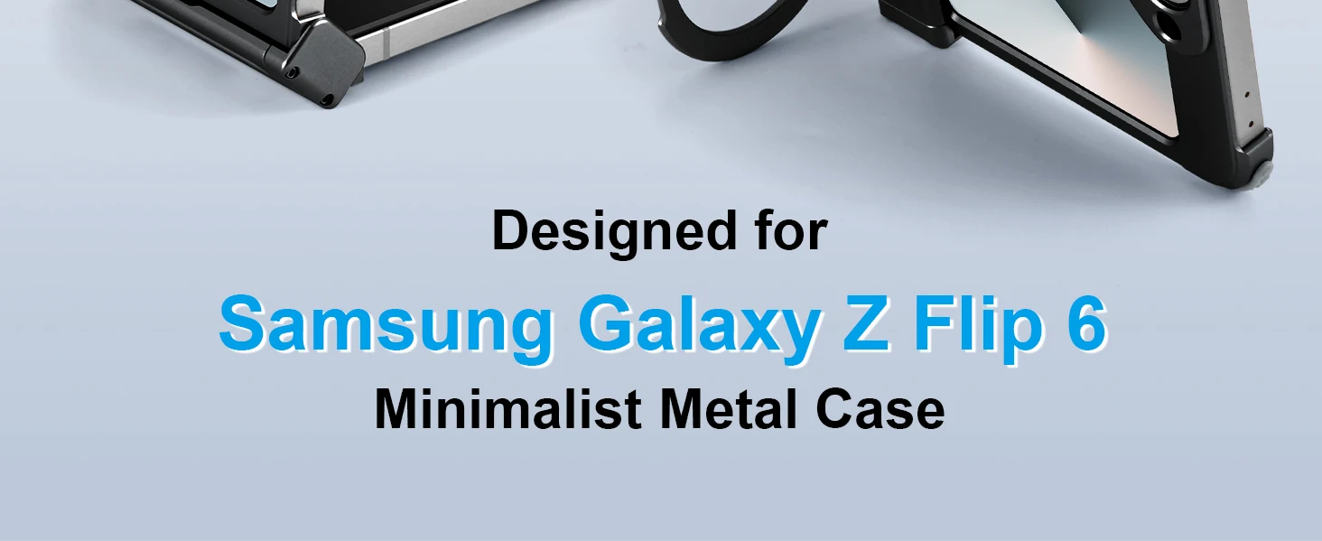 Oatsbasf Metal Phone Case for Samsung Galaxy Z Flip 7 6 with 360° Rotatable Stand Frameless Bumper Protective Z Flip 7 6 Cover