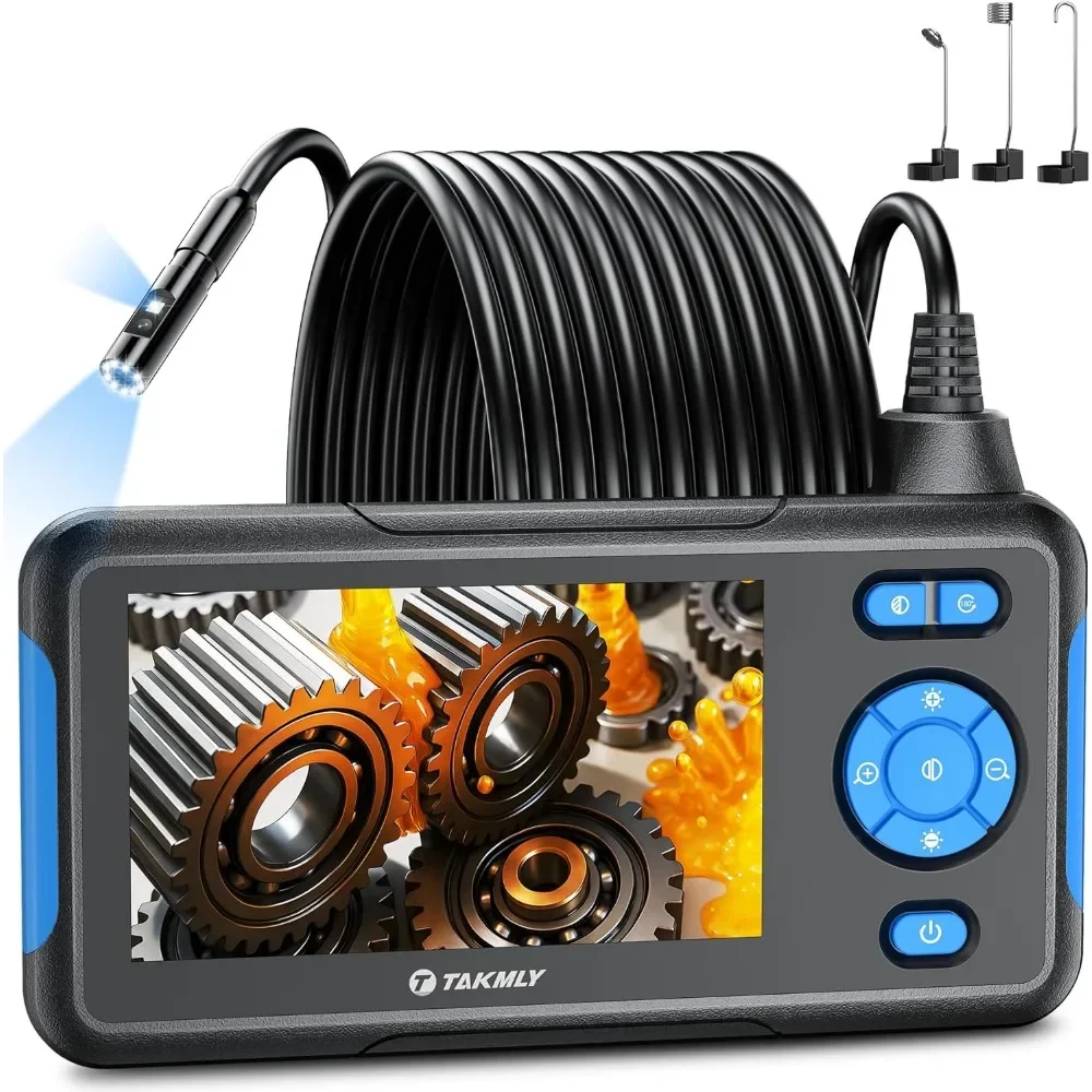 

Dual Lens 1080P Endoscope Camera with 8 LED Lights 4.3 Inch Screen 16.4FT Semi-Rigid Cable IP67 Waterproof