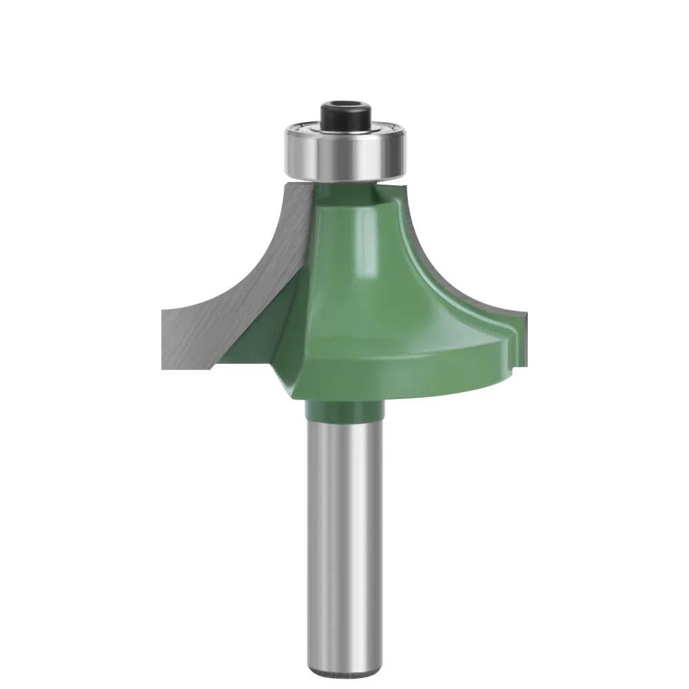 10PCS 8MM Shank Milling Cutter Wood Carving Corner Round Over Router Bit with Bearing for Wood Woodworking Tool Tungsten Carbide