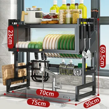 싱크대 접시 건조 랙, 멀티 정리함 캐비닛 싱크 랙, 주방 보관 캐비닛, 주방 스테인리스 스틸 배수 랙  Best5