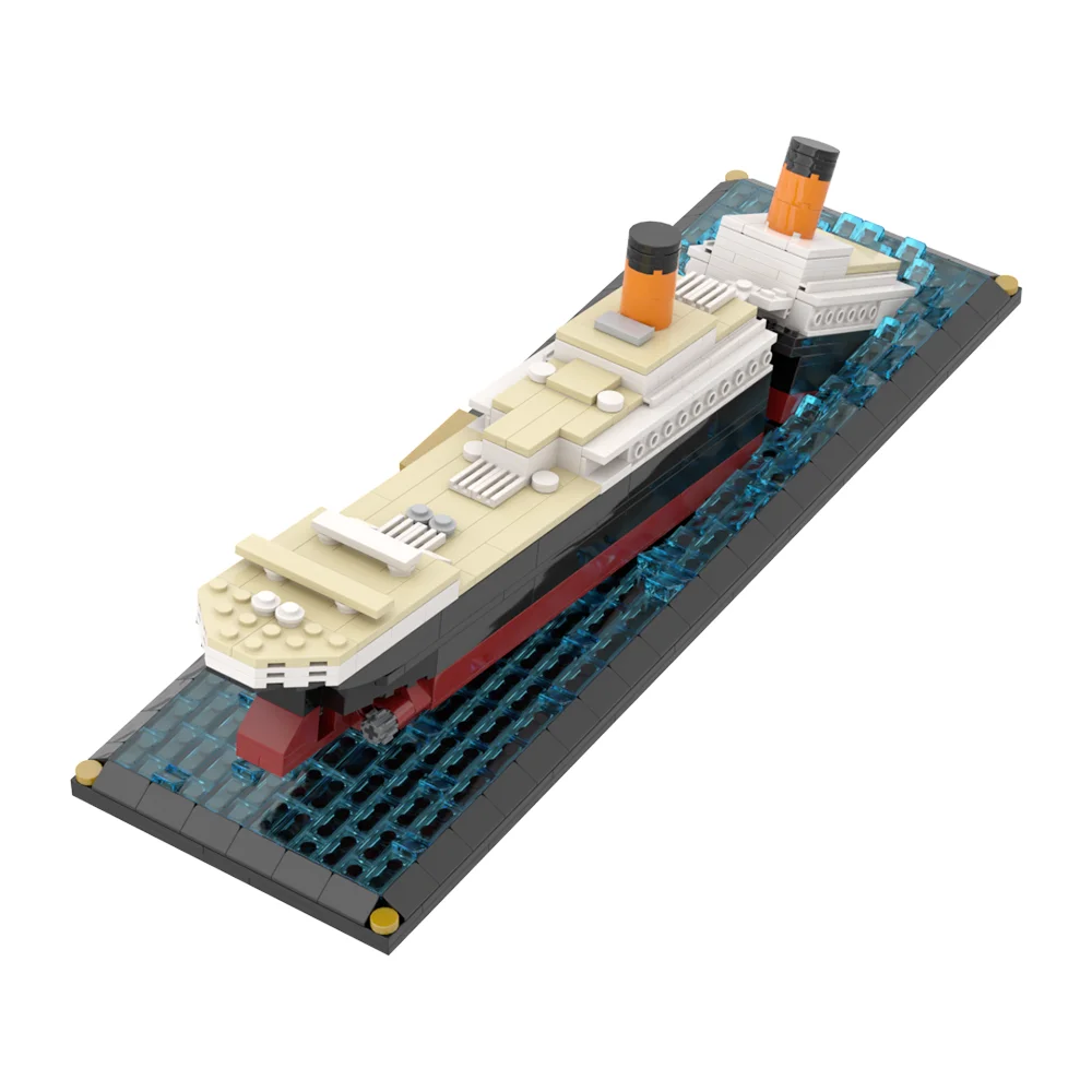 Gobrcks MOC RMS Mini Titanic Bricks Model Mini Titanic Building Blocks Cruise Ship Blocks Set Creative Educational Toys Gift