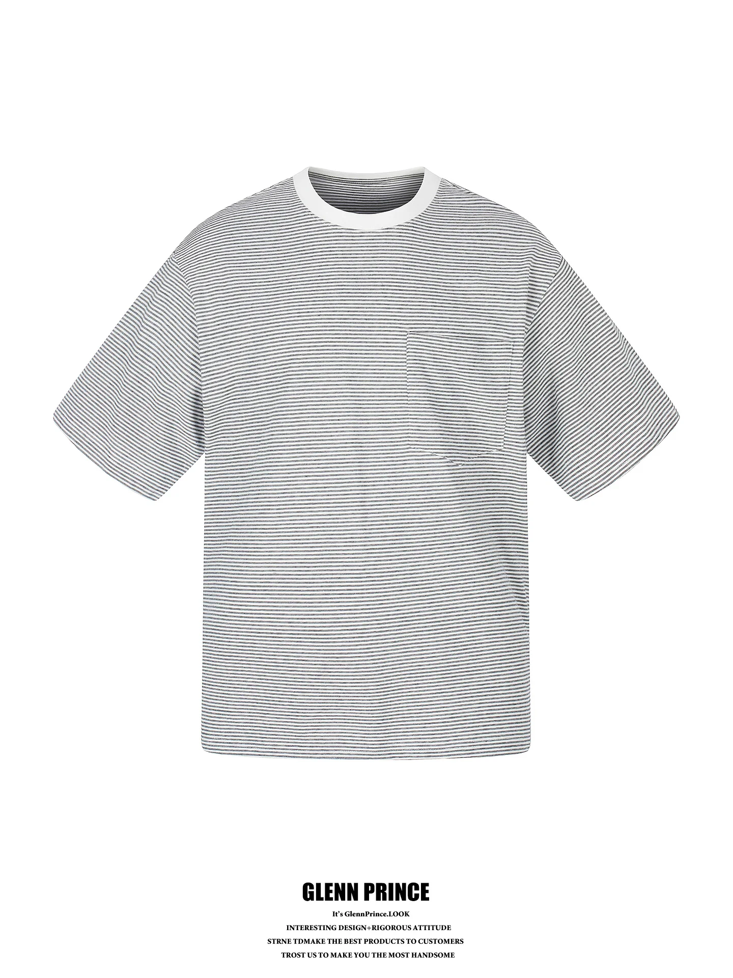 

Loose Fit Cotton Stripe Short Sleeve T-Shirt Men's Summer Casual Comfortable Breathable round Neck Tee GPstudio Retro Lazy St...