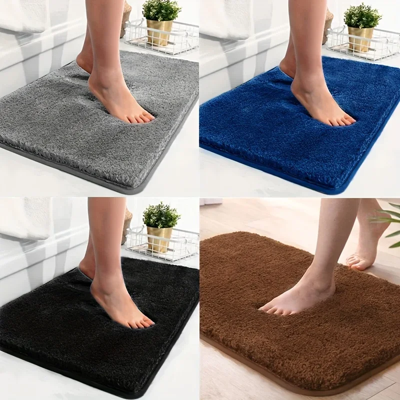 1pc high-quality thickened ultra soft bathtub carpet plush absorbent anti slip bathroom floor mat anti fading comfortable carpet