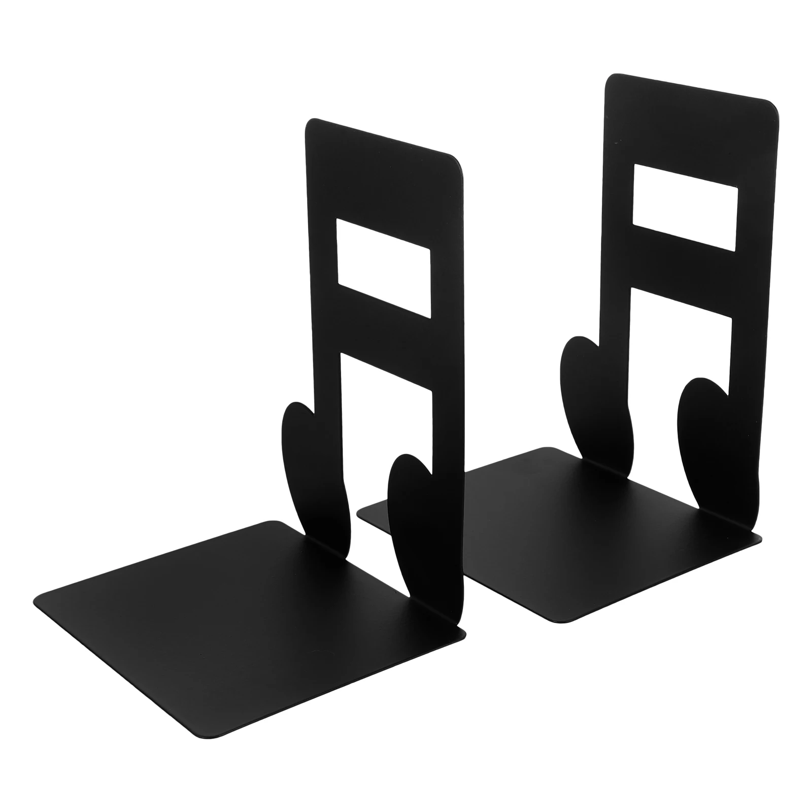 

1 Pair Iron Note Shaped Bookend Decorative Book Organizer Desktop Holder For Study Room Living Room Magazine Display Stand