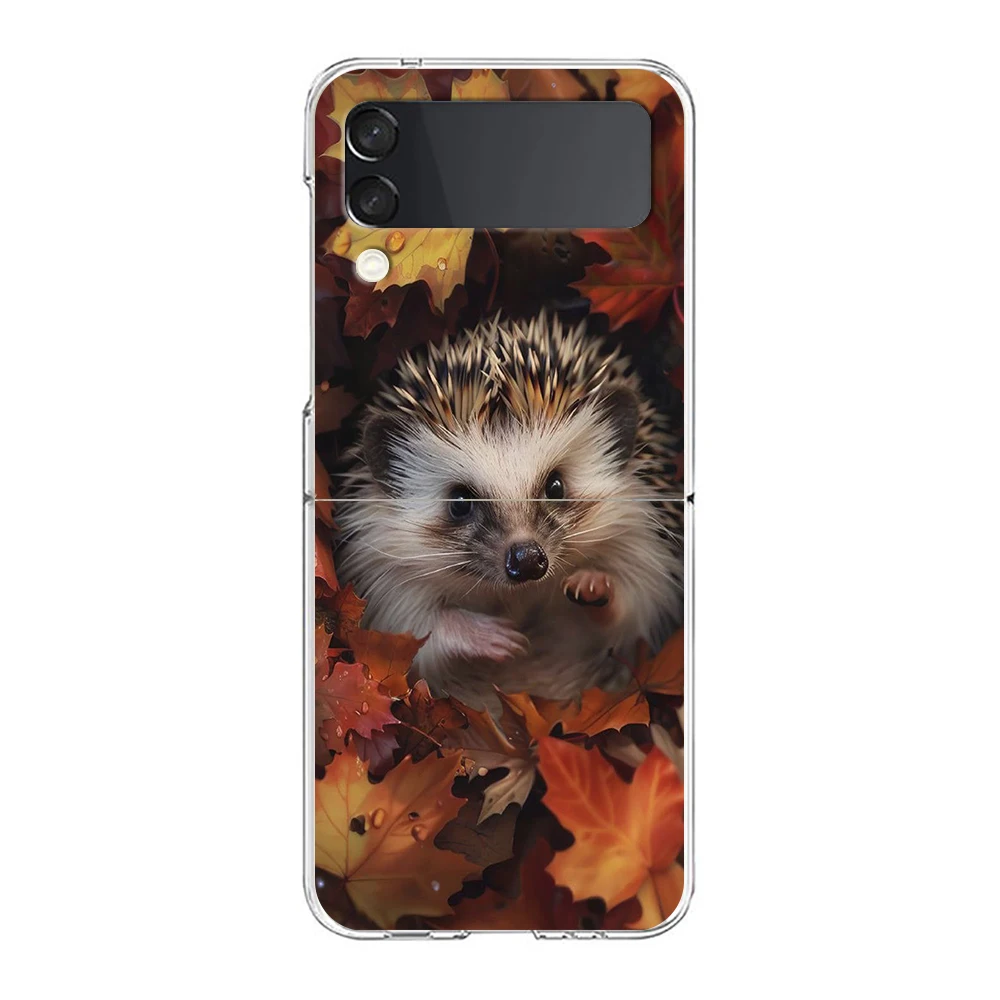 حافظة لهاتف سامسونج جالاكسي Z Flip 7 6 5 4 3 غطاء صلب قابل للطي لهاتف سامسونج Z Flip6 Flip5 Flip4 قنفذ صغير لطيف #2