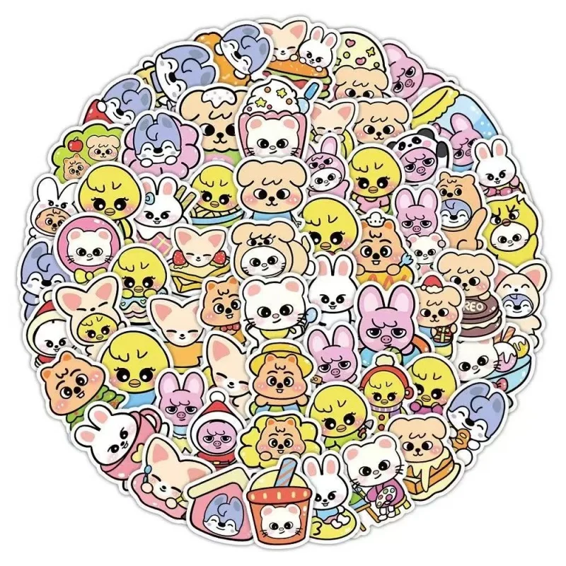 

10-100pcs S*K*Z Kpop Cute Animal Stickers Mini Cartoon Decor for Water Bottle Laptop Phone Notebook Fashion Gift