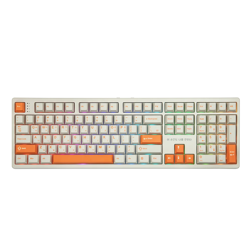KR Layout EPOMAKER x Aproz TH108 100% volledig formaat Koreaanse lay-outpakking Bedraad/Bluetooth/2,4 GHz Draadloos mechanisch gamingtoetsenbord