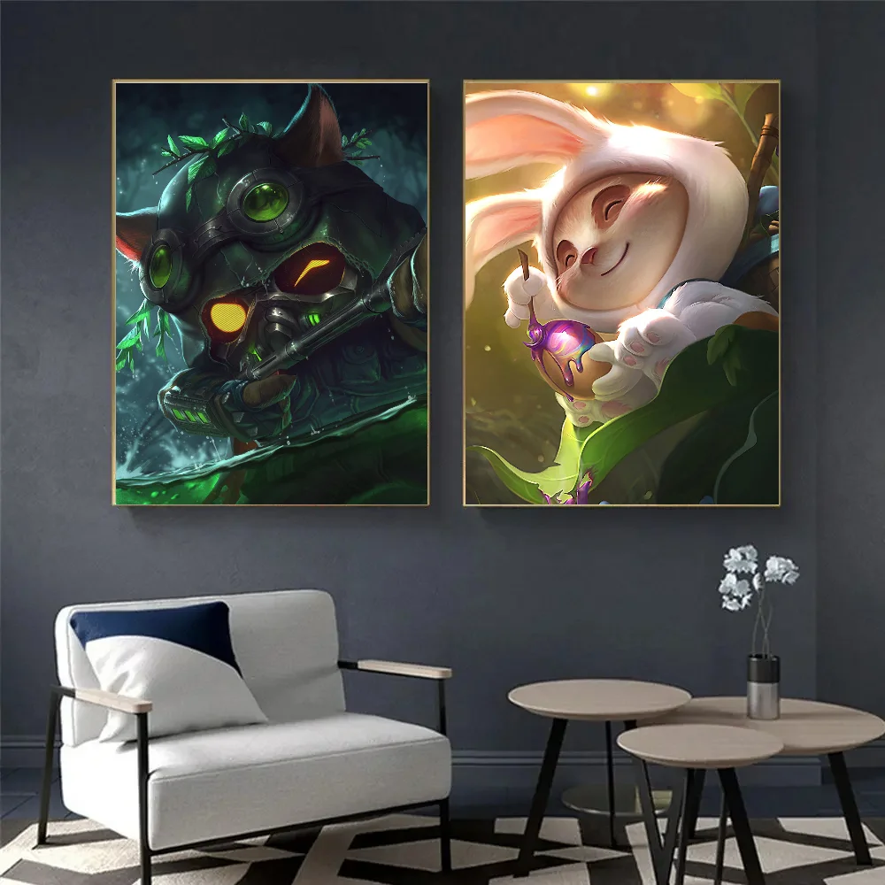 League Of Legends Teemo DIY Sticky Poster Vintage Room Bar Cafe Decor Home Decor