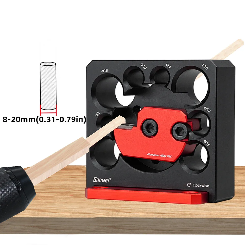 8-Loch-Dübelherstellungs-Vorrichtungs-Set mit Hartmetallklingen - Metrische und Zoll-Holzbearbeitungs-Dübel-Fräsvorrichtung für elektrische Bohrmaschinen – Detail 6