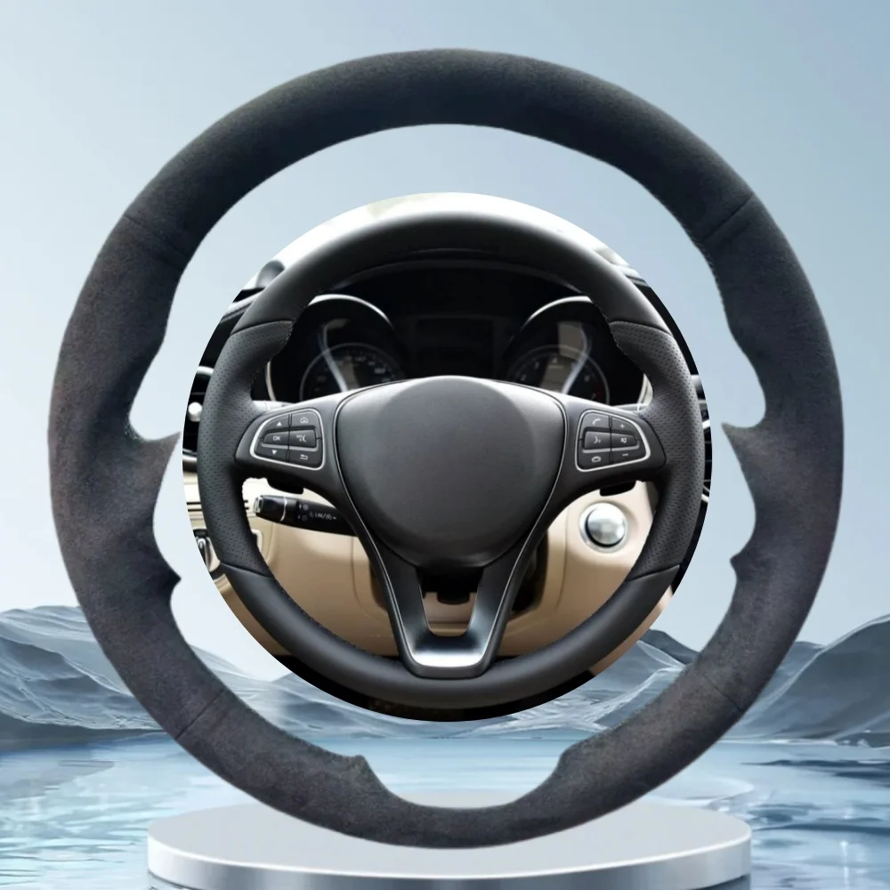 

Чехол на руль автомобиля по индивидуальному заказу для Mercedes Benz C180 C200 B200 C260 C300, замшевые аксессуары для салона автомобиля с ручным шитьем