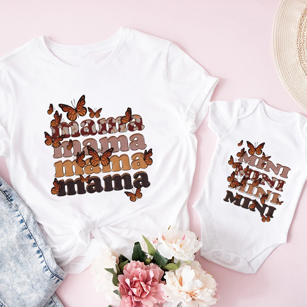 Футболка с коротким рукавом и круглым вырезом для семьи