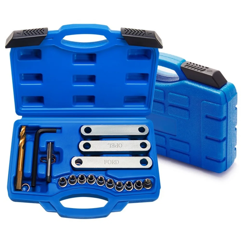16PCS  Brake Thread Repair Tool Kits Thread Brake Caliper Guide Bolt Thread M9 x1.25 for VAG VW Audi Ford Opel