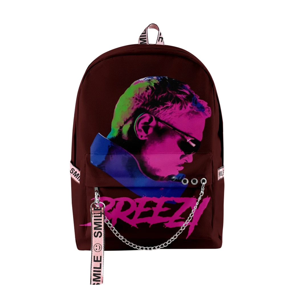 Imagem -06 - Chris Brown sob a Influência Tour 2023 Breezy Merch Zíper Mochila Harajuku Mochila Única Bolsa de Viagem