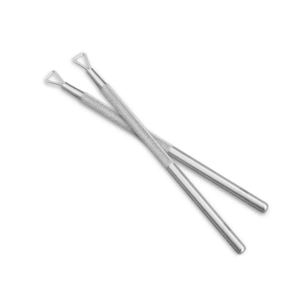 LULAA – poussoir à cuticules en acier inoxydable, stylo à points pour ongles double face, dissolvant de peau morte en métal pour manucure et pédicure professionnelle