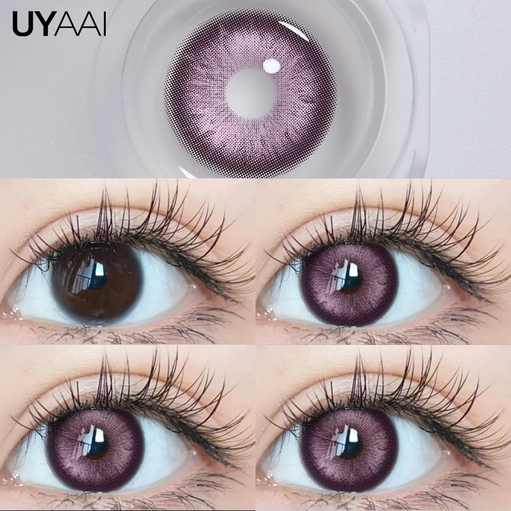 UYAAI 1 Pair Purple Lenses for Eyes Color Contacts Anime Colored Lens Violet Pupils for Woman Y2K Lenses for Natural Eyes