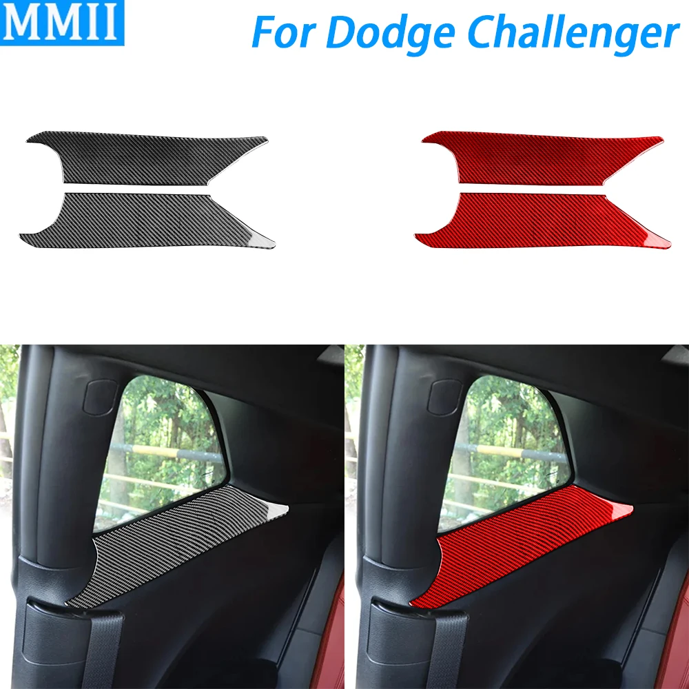 For Dodge Challenger 2015-2022 Real Carbon Fiber Rear Window Panel Decorative Cover Car Interior Decoration Accessories Sticker