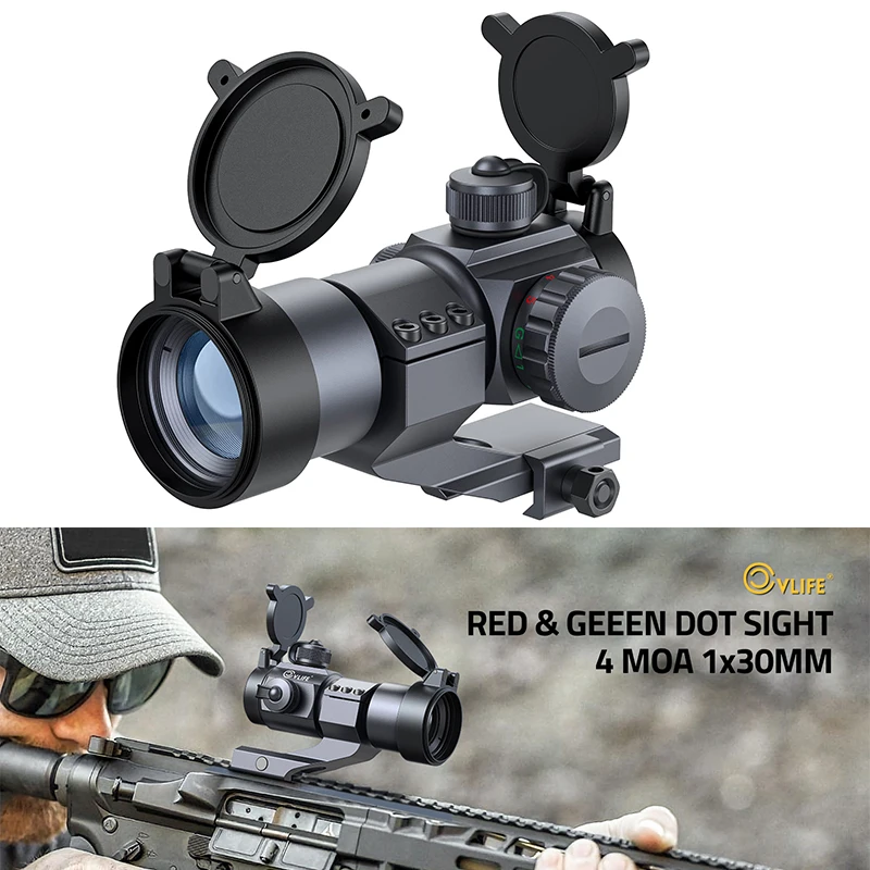 

CVLIFE Rifle Red Green Dot Scope Reflex Sight 4 MOA Optics Holographic Sights for 20mm Rail Cantilever Mount For Hunting