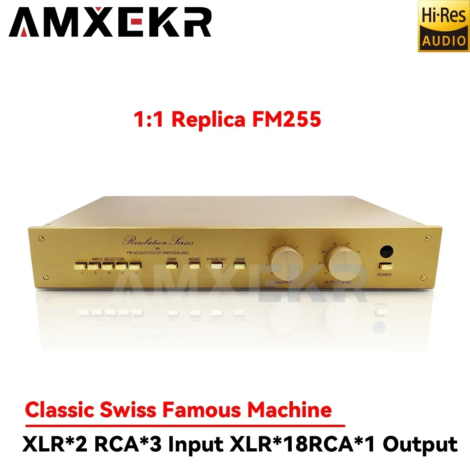 AMXKER FM255 1:1 แบบจําลอง Swiss Classic Circuit Audiophile เกรด HIFI Preamplifier 2024 ล่าสุดรุ่นเครื่องขยายเสียง