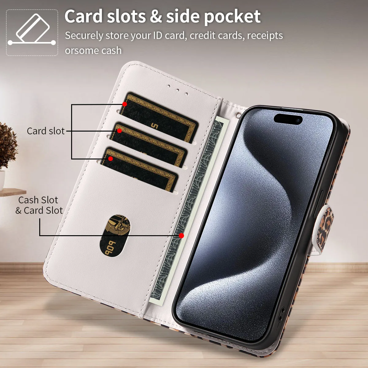 أنيق بو الجلود قضية الهاتف لسامسونج غالاكسي S25Ultra S24 S23 S22 S21 S20 S10 S9 S8 سلسلة الوجه مع فتحة للبطاقات غطاء المحفظة #5