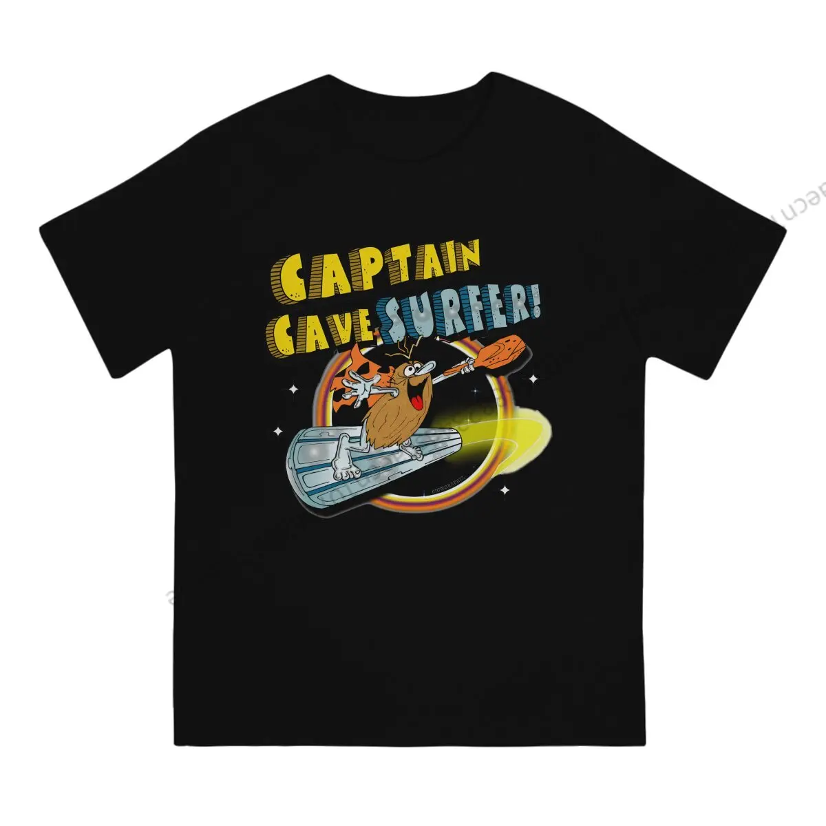 Captain Caveman Surfer on Tshirt Graphic Men Tops Vintage Summer Cotton Clothing T Shirt