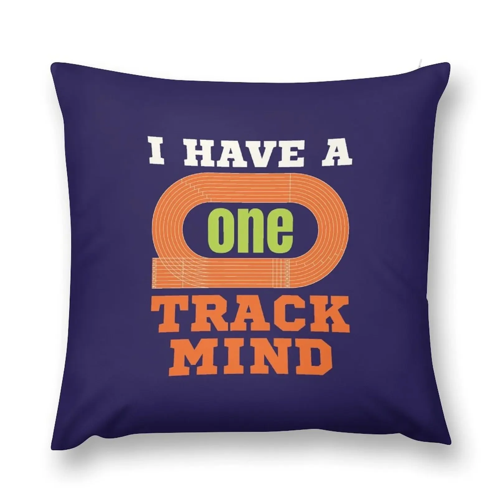 I Have a One Track Mind Funny Track and Field Runner Throw Pillow Plaid Sofa Pillow Case Christmas Marble Cushion Cover pillow