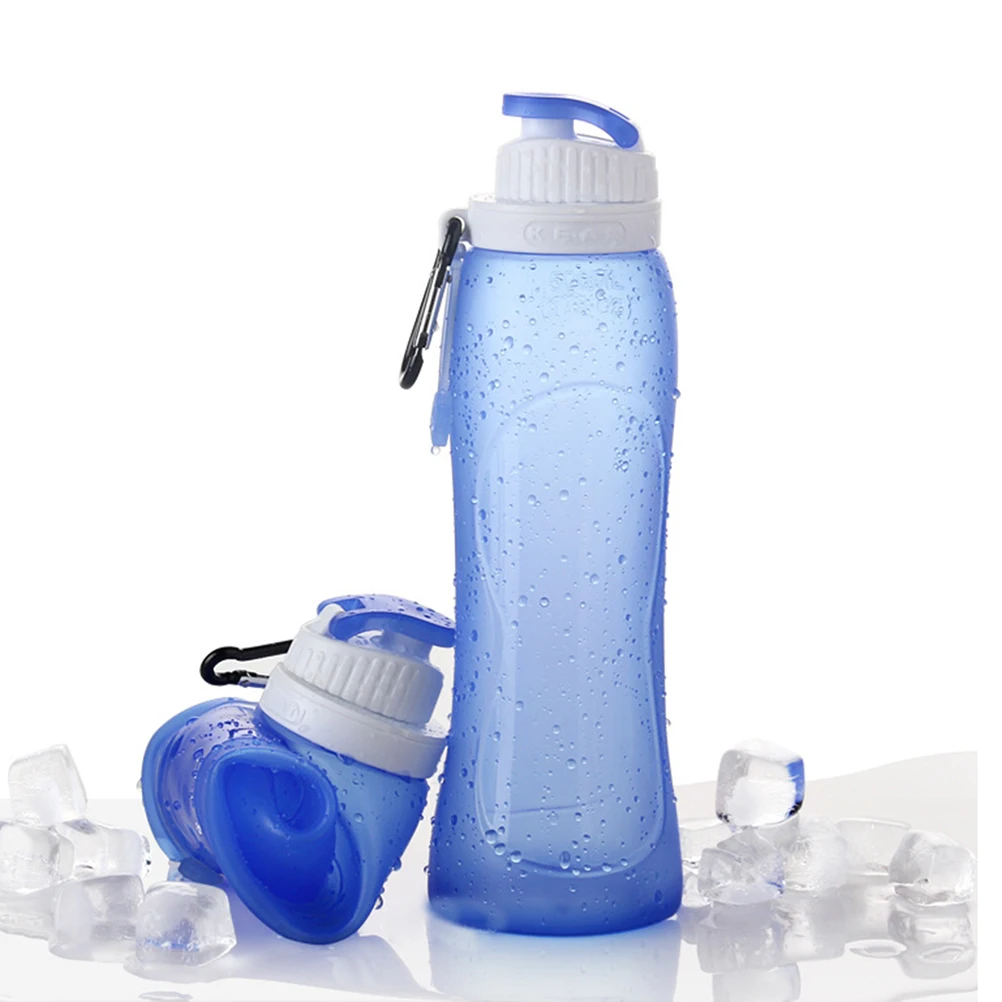 

500 Ml Silicone Sports Bottle Collapsible Water Bottles for Camping Jogging Foldable Drink Kettle Portable Travel Bottle