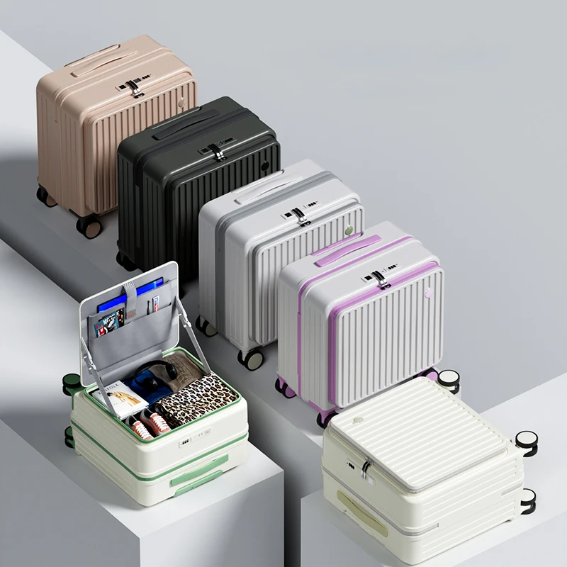 Valigia da viaggio Cabina da viaggio Valigia da viaggio con apertura laterale con ruota girevole silenziosa da 18/20 pollici 1:9 Scatola d'imbarco leggera di grande capacità