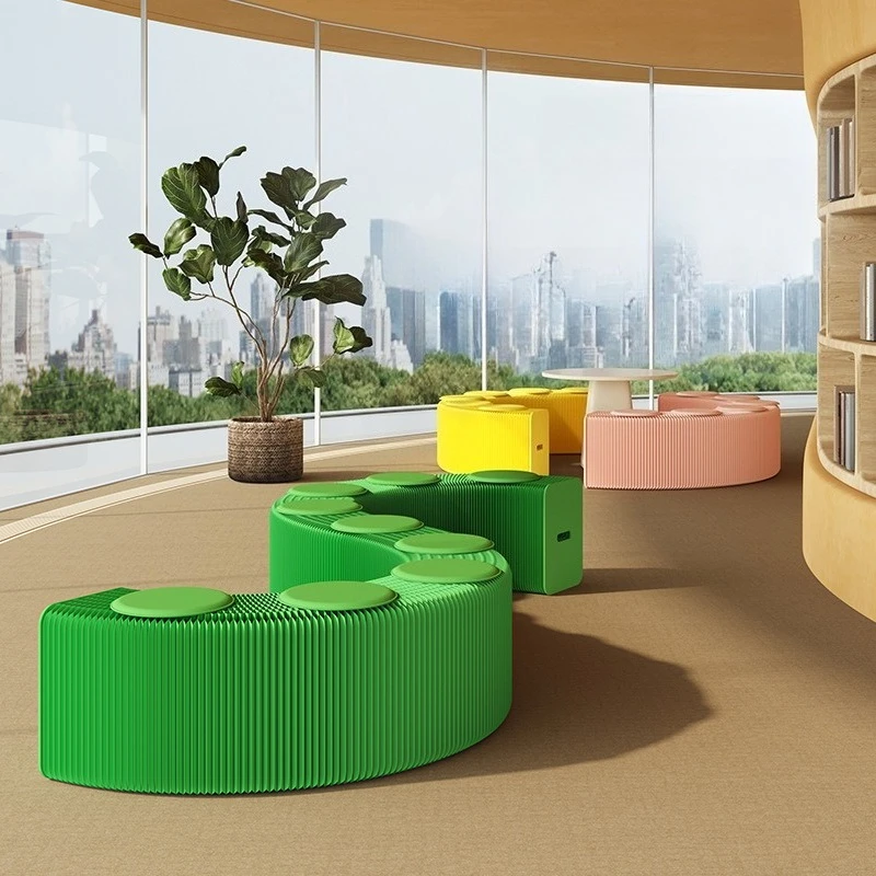 

Creative Sofa Bench Eighteen Home Space-saving Deformable Portable Retractable Folding Organ Paper Stool Furniture Folding Stool