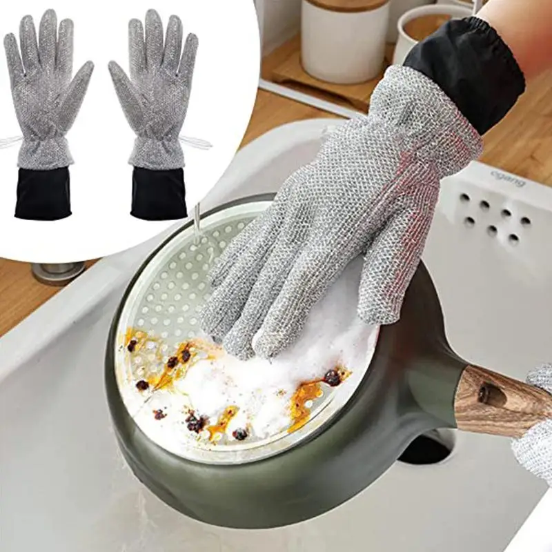 Kitchen Dishwashing Gloves Wire Kitchen Gloves Reusable Dishwashing Gloves For Household Kitchen For Kitchen Clean Tool Scrub