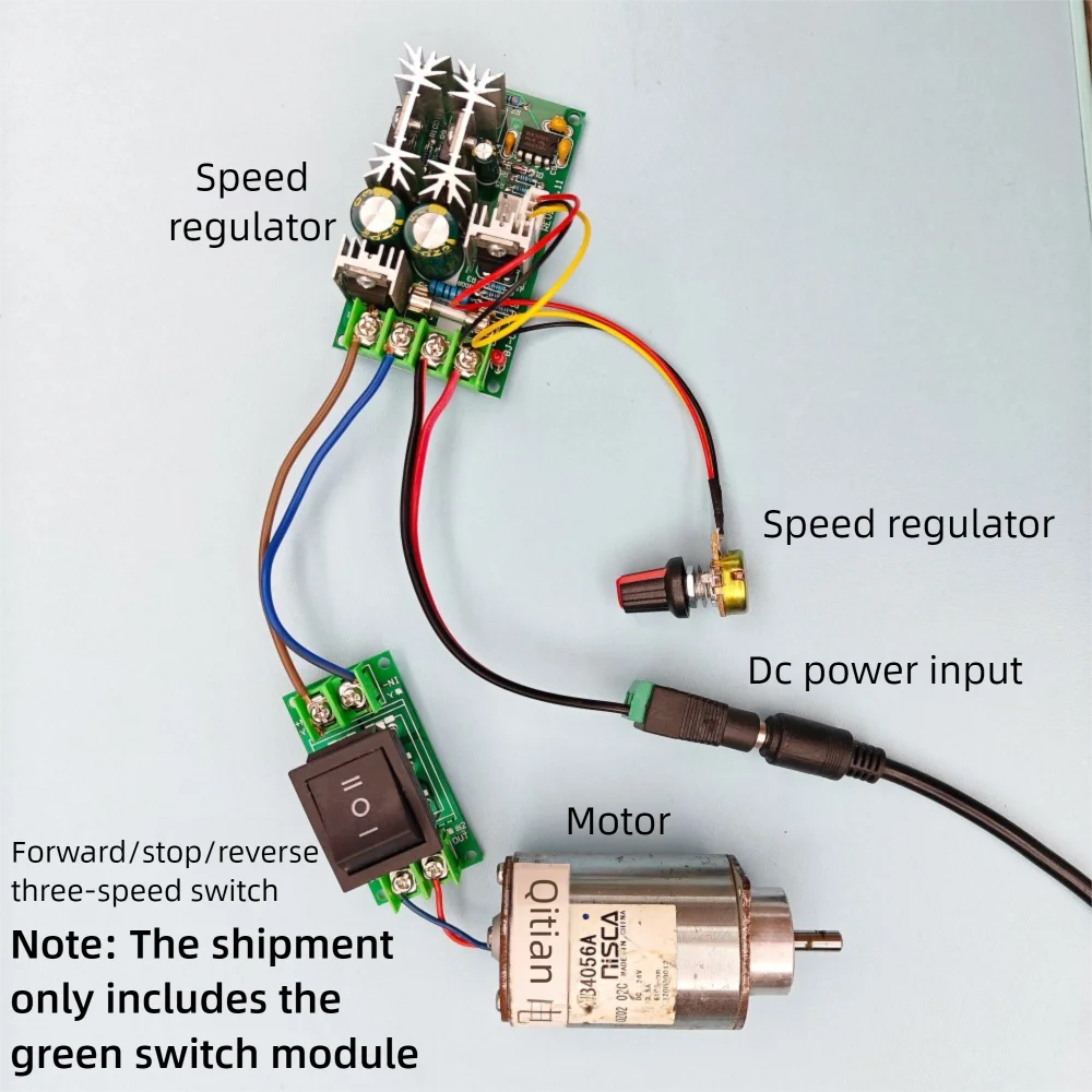 

Модуль управления двигателем с двумя/тремя скоростями (передний/стоп/задний ход), переключатель движения вперед/назад, контроллер двигателя 0-120В, переключатель 0-20А