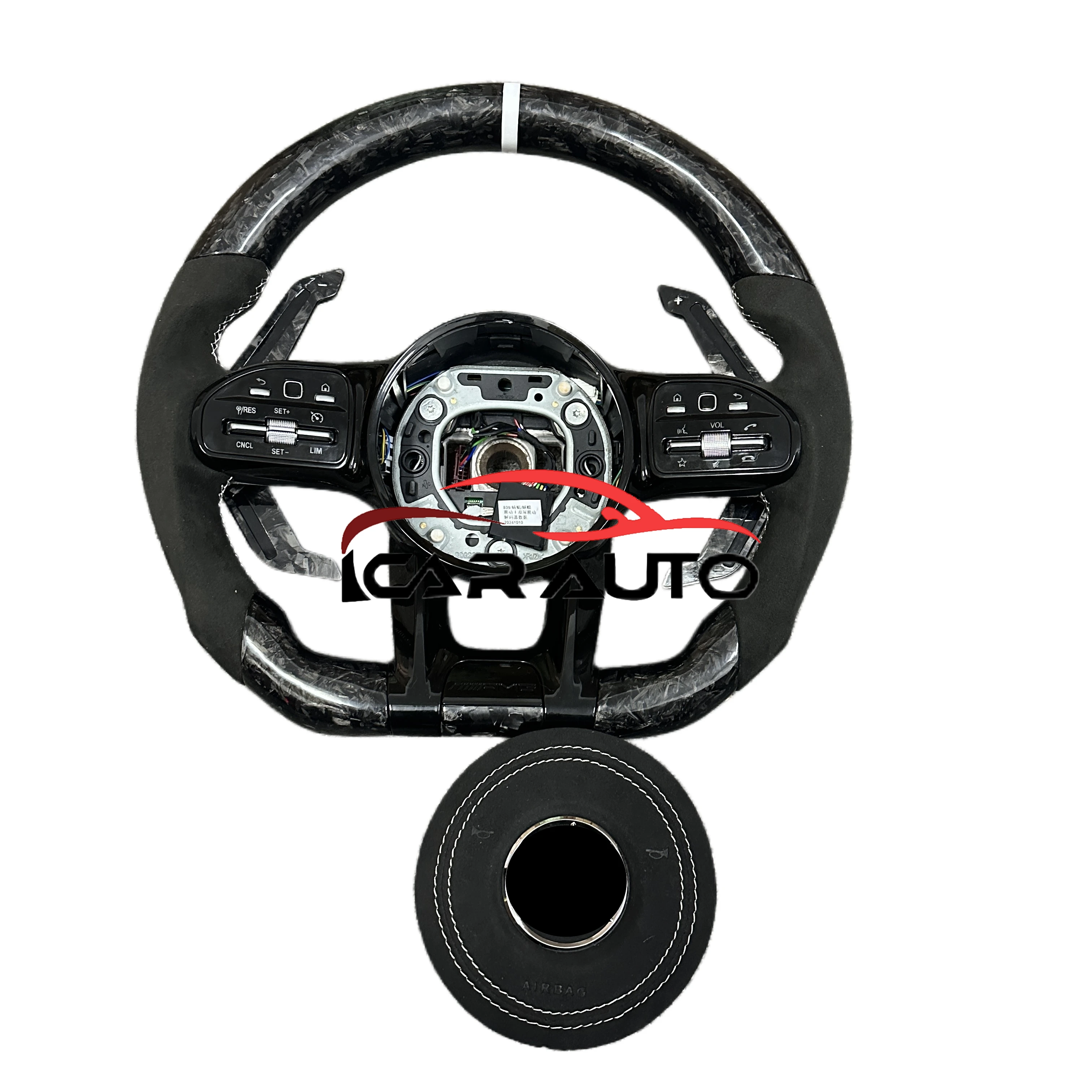 

LED Magnetic Paddle Carbon Fiber Steering Wheel Fit for benz W204 W205 W212 W212 W213 W463 Alcanatara Leather Steering Wheel