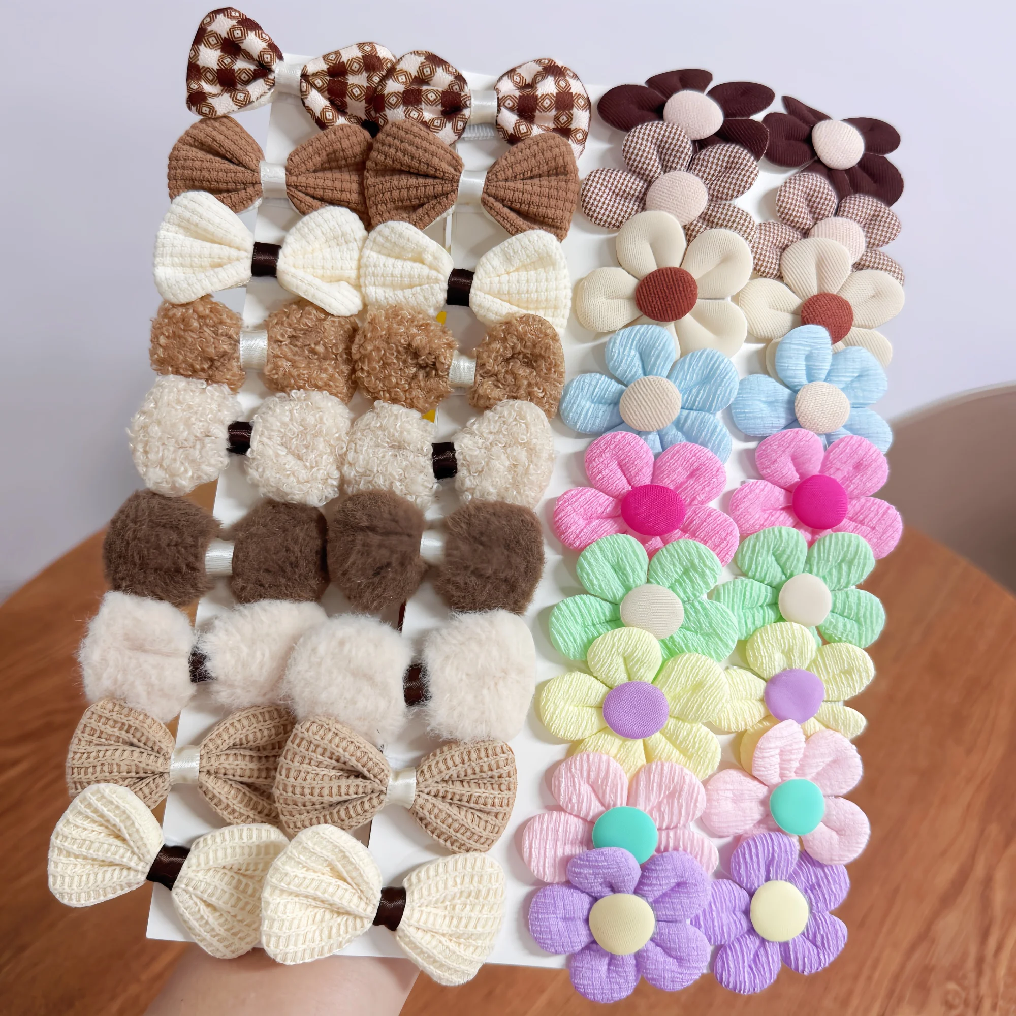 

18/36 шт., заколки для волос с милыми цветами, тканевые банты для волос, заколки, заколки для детей, заколка с подсолнухом для девочек, детские аксессуары для волос