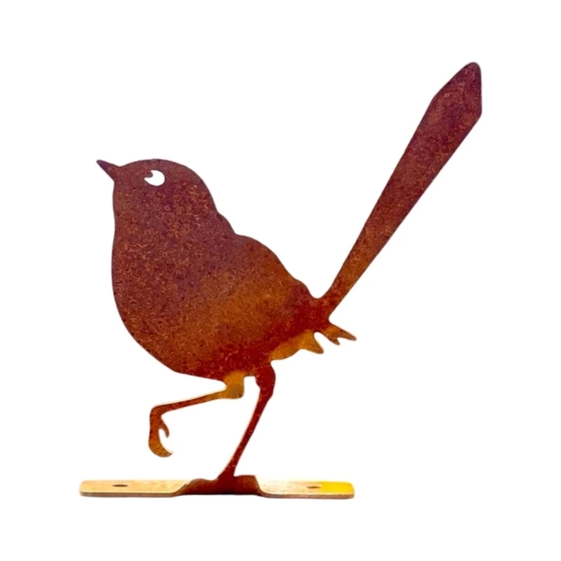 Statue d'oiseau en métal vintage Décoration jardin extérieur Ornements d'art sculpture fer