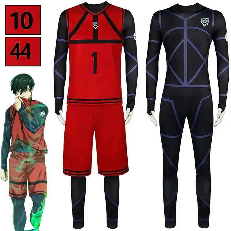 2025 newanime azul bloqueio cosplay traje camisa de futebol uniformes da equipe isagi yoichi bachira meguru mikage reo nagi esportes wear aa