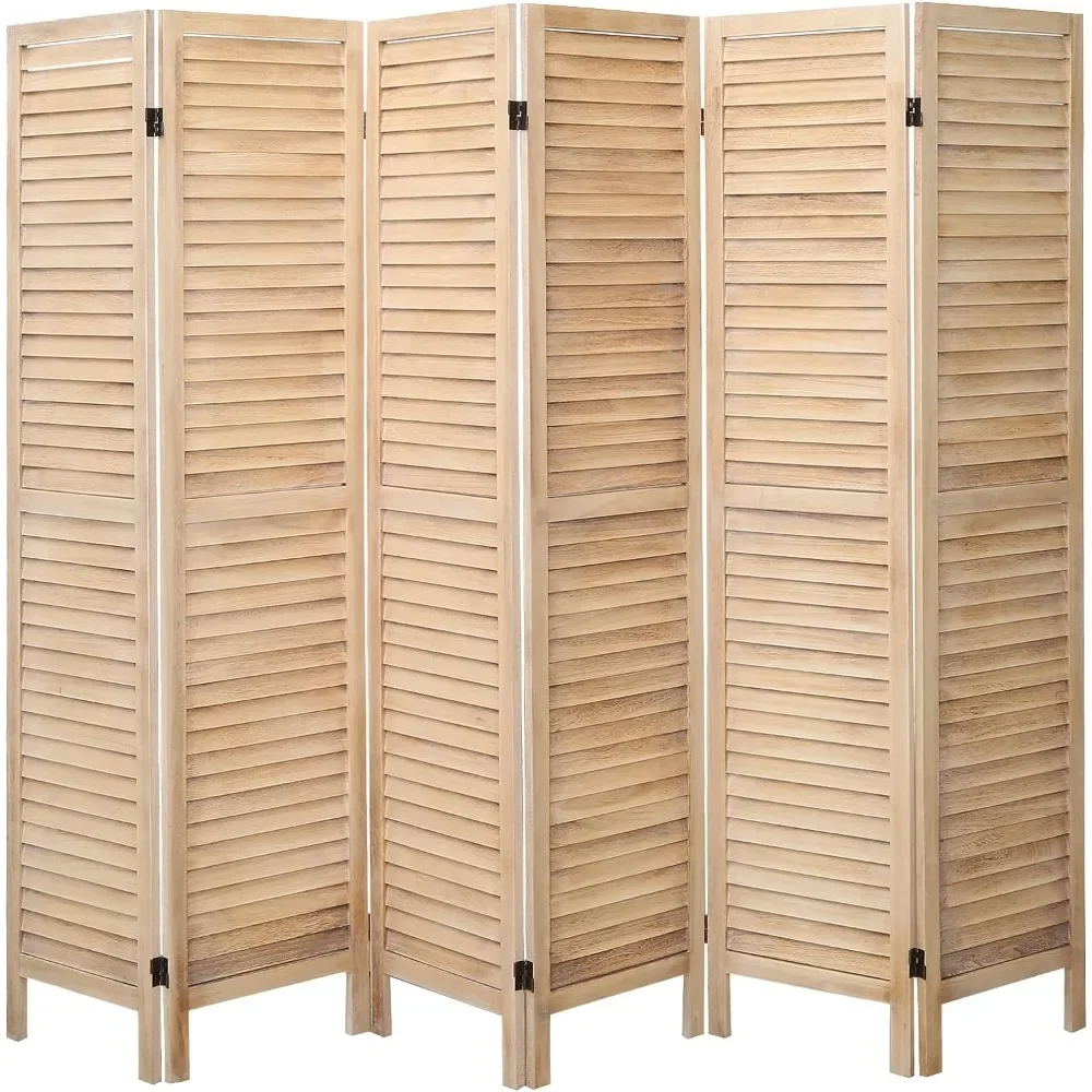 

6 Panel Room Divider, 5.6Ft Tall Room Dividers and Folding Privacy Screens, Wooden Room Divider Screen,