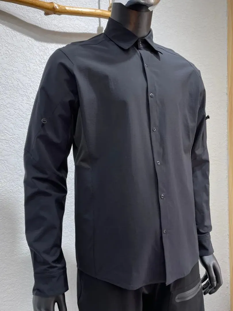 

Мужская рубашка с длинным рукавом для весны и лета, для активного отдыха, легкая, дышащая, эластичная, быстросохнущая, с вентиляцией подмышками и эластичными манжетами.