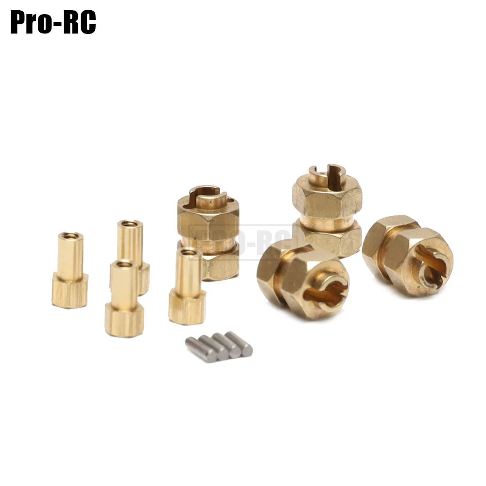 4Pcs Brass Extended Wheel Hex 7mm Hub Lock Nuts For 1/24 Axial SCX24 90081 Rc Crawler Upgrade RC Car